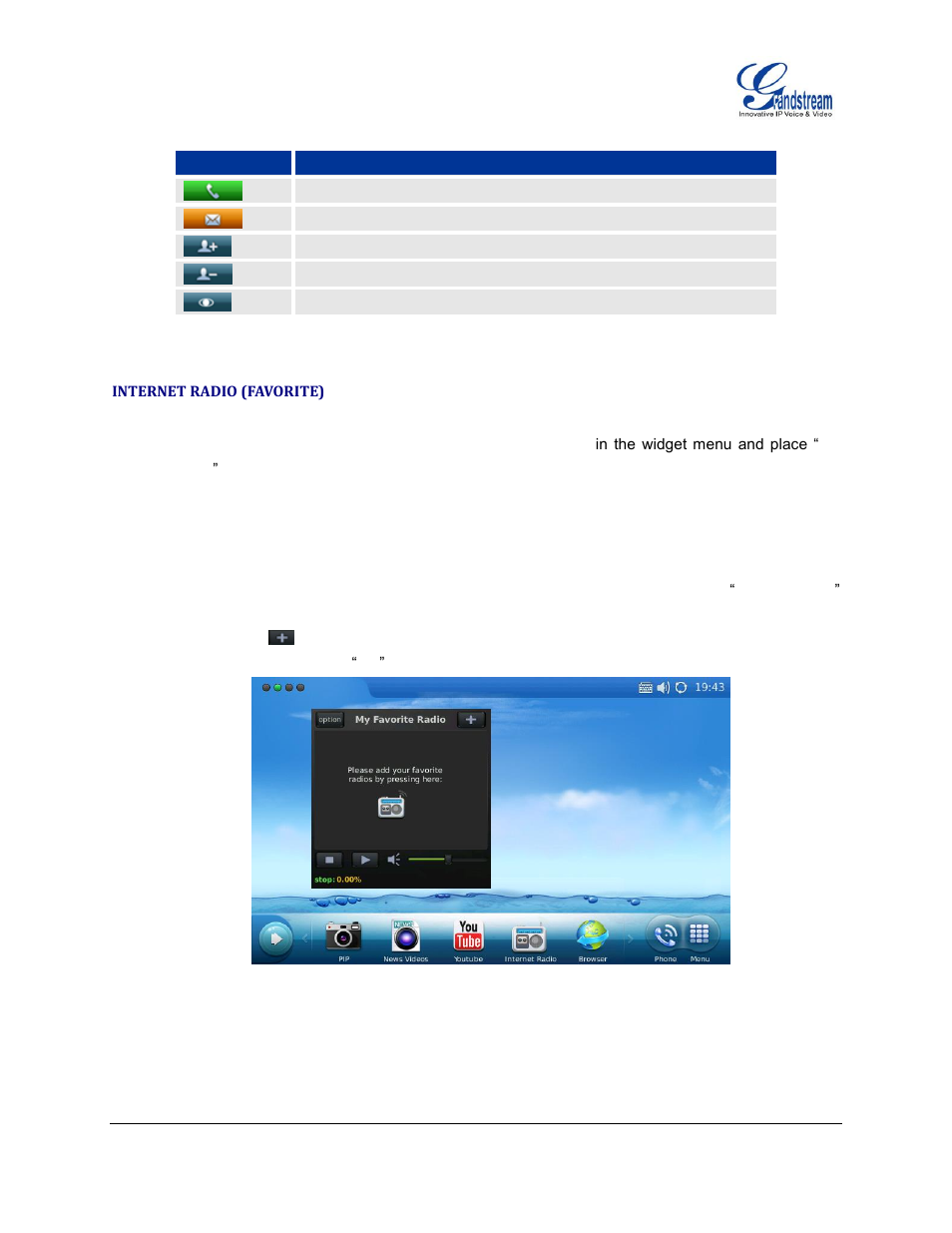 Internet radio (favorite) | Grandstream GXV3175 User Manual User Manual | Page 134 / 139