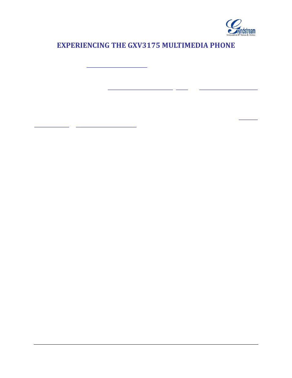 Experiencing the gxv3175 multimedia phone | Grandstream GXV3175 User Manual User Manual | Page 139 / 139