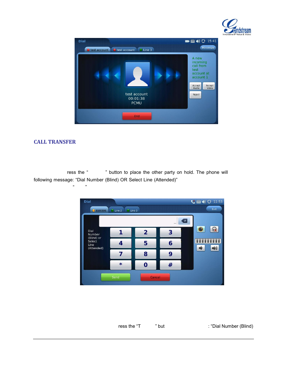 Call transfer | Grandstream GXV3175 User Manual User Manual | Page 37 / 139