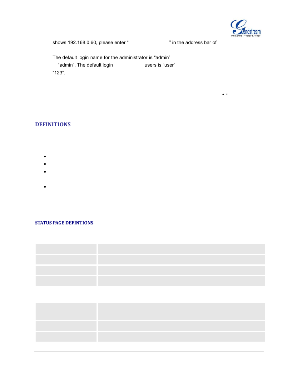 Definitions | Grandstream GXV3175 User Manual User Manual | Page 45 / 139