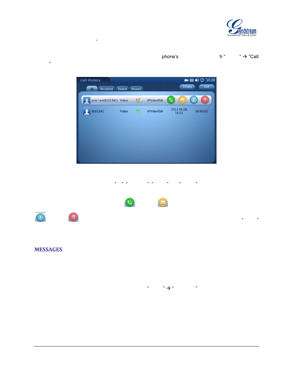 Messages | Grandstream GXV3175 User Manual User Manual | Page 73 / 139