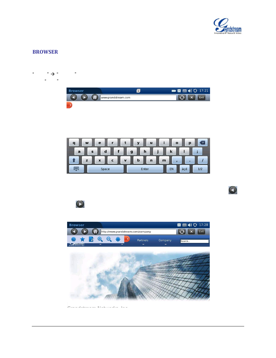 Browser | Grandstream GXV3175 User Manual User Manual | Page 82 / 139