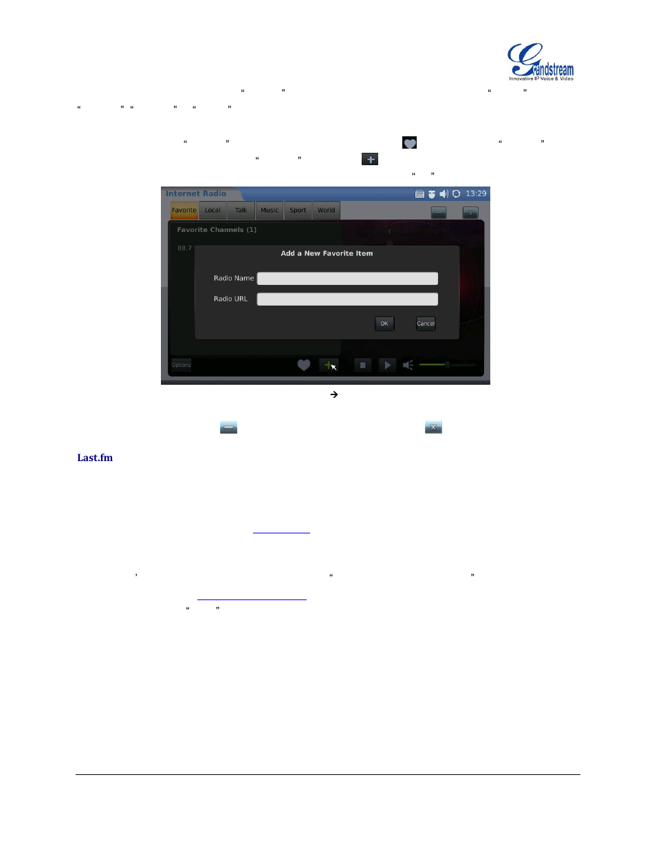 Last.fm | Grandstream GXV3175 User Manual User Manual | Page 84 / 139