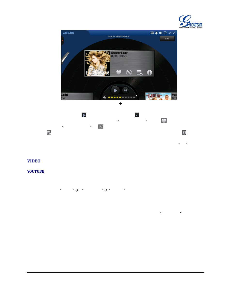 Video, Youtube | Grandstream GXV3175 User Manual User Manual | Page 86 / 139