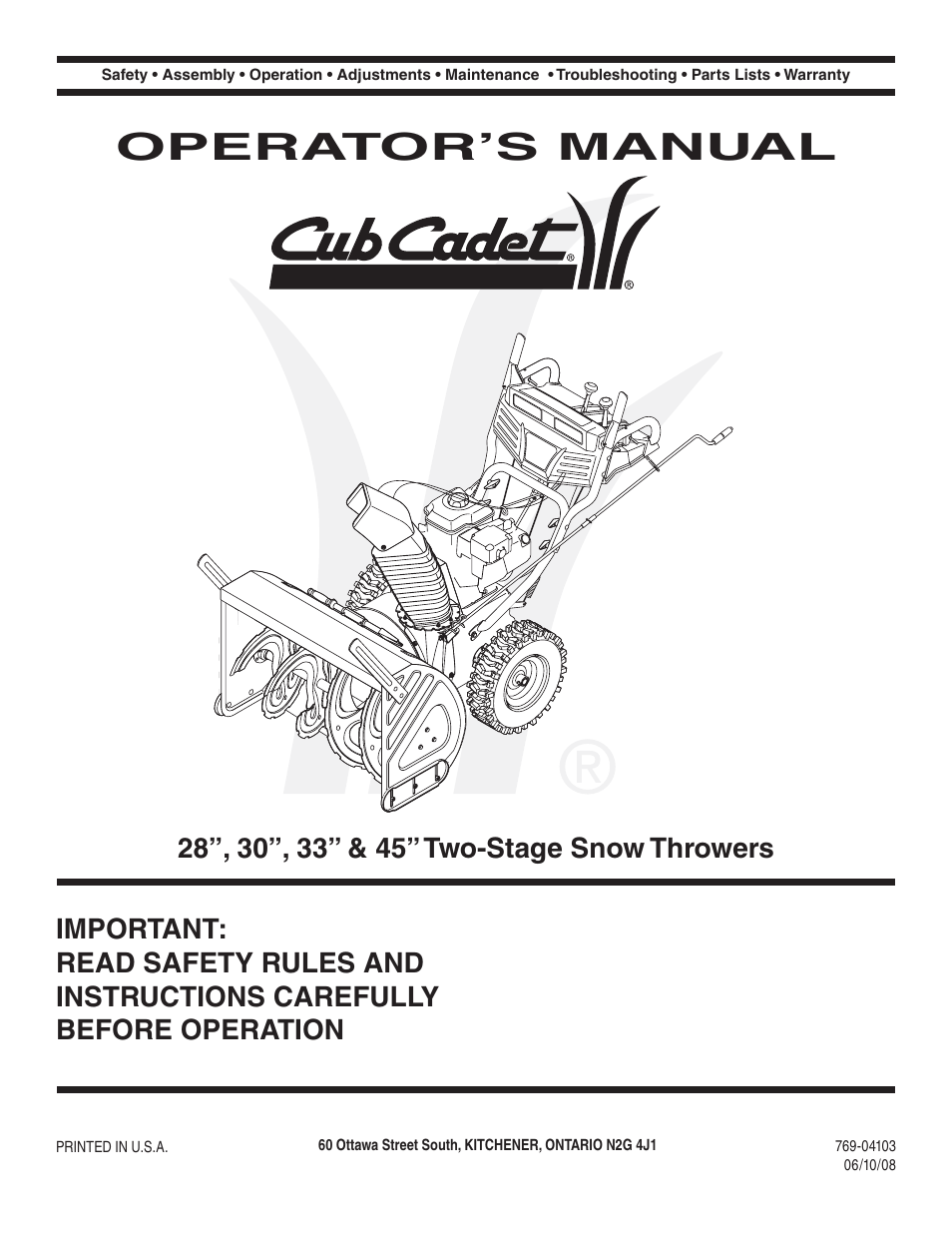Cub Cadet OEM-390-679 User Manual | 56 pages