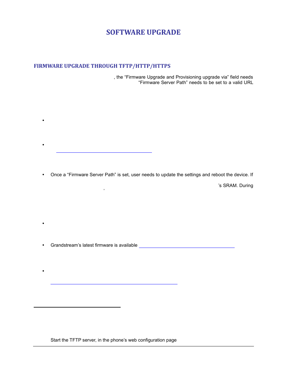 Software upgrade, Firmware upgrade through tftp/http/https | Grandstream GXW410x User Manual User Manual | Page 28 / 32