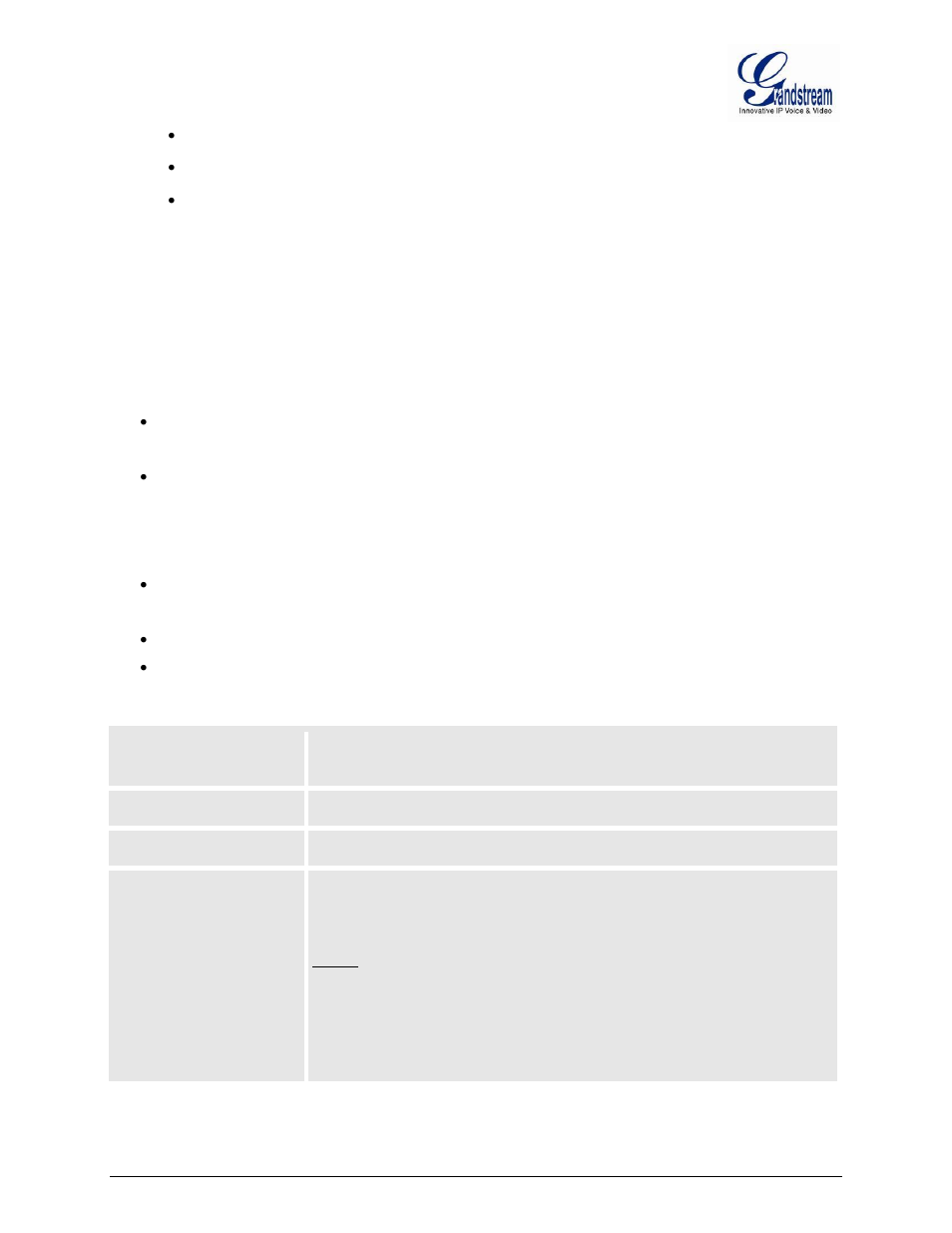 Table 7: basic settings | Grandstream GXW400x User Manual User Manual | Page 32 / 62