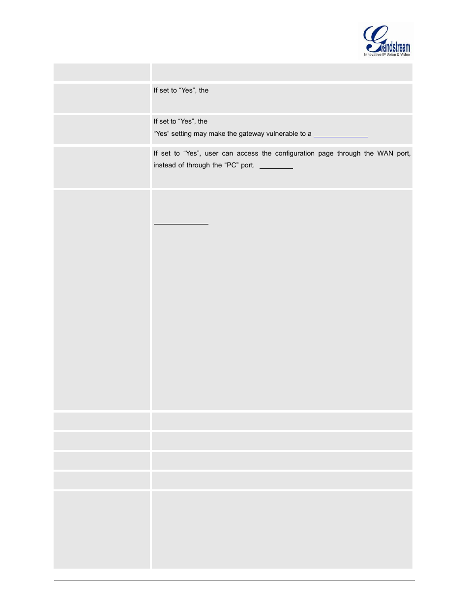 White list for wan side, Black list for wan side | Grandstream GXW400x User Manual User Manual | Page 34 / 62