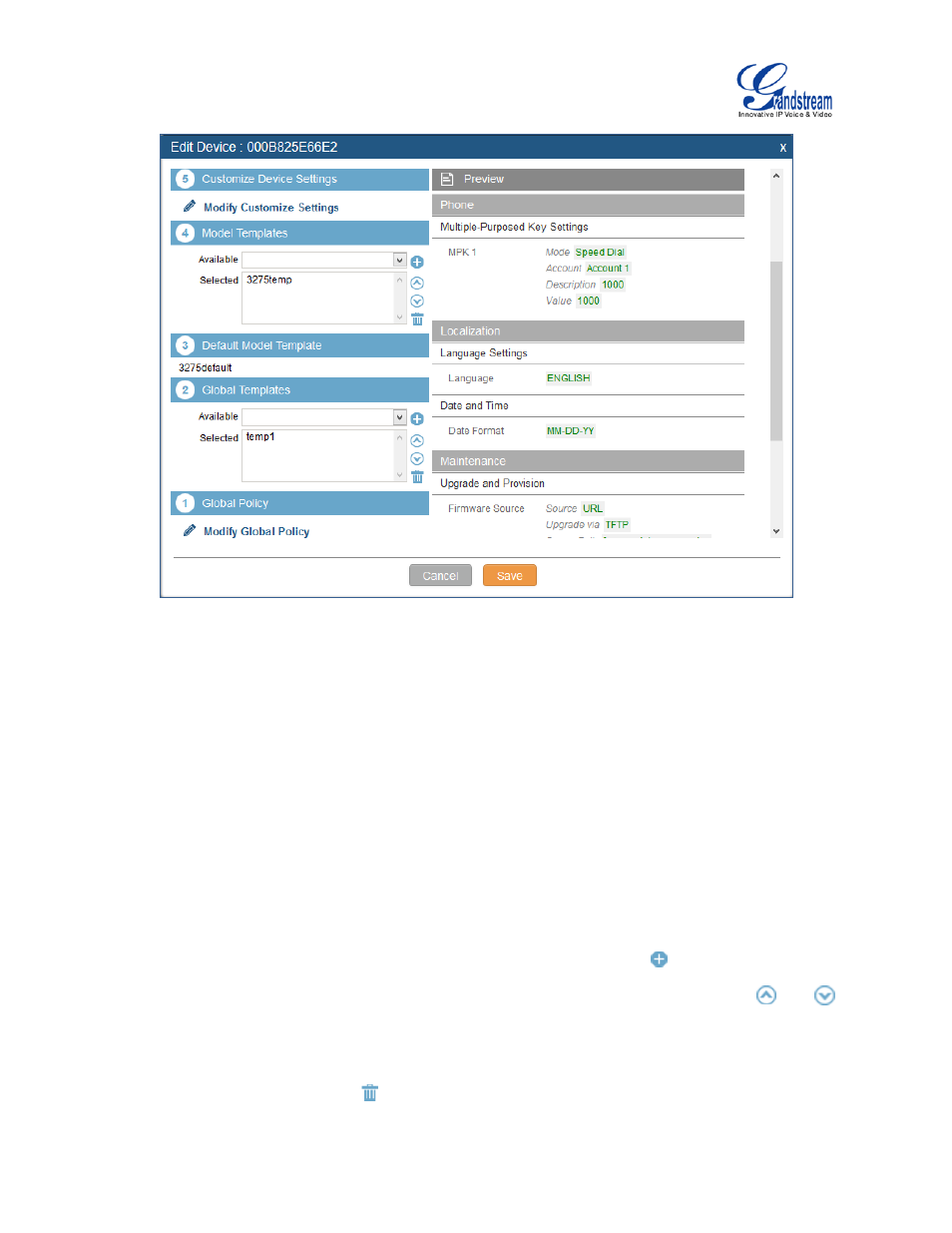Figure 70: edit device | Grandstream UCM6100 User Manual for 1.0.9.25 User Manual | Page 110 / 306