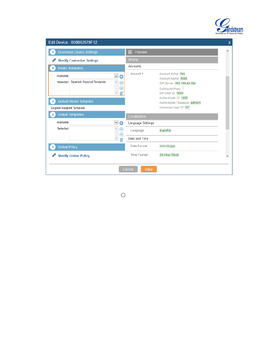 Figure 78: zero config sample - device preview 2 | Grandstream UCM6100 User Manual for 1.0.9.25 User Manual | Page 118 / 306