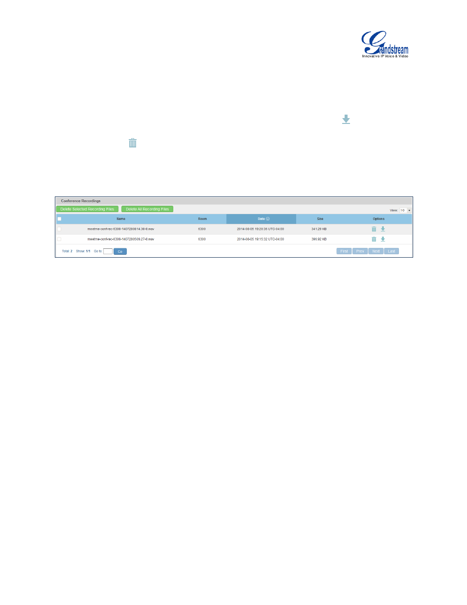 Figure 102: conference recording | Grandstream UCM6100 User Manual for 1.0.9.25 User Manual | Page 183 / 306