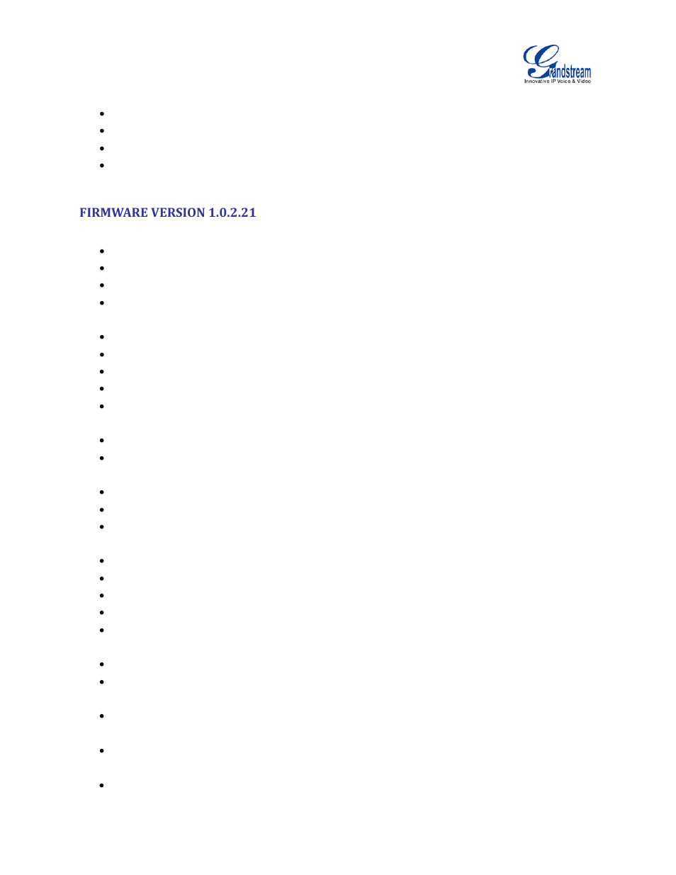 Firmware version 1.0.2.21 | Grandstream UCM6100 User Manual for 1.0.9.25 User Manual | Page 23 / 306