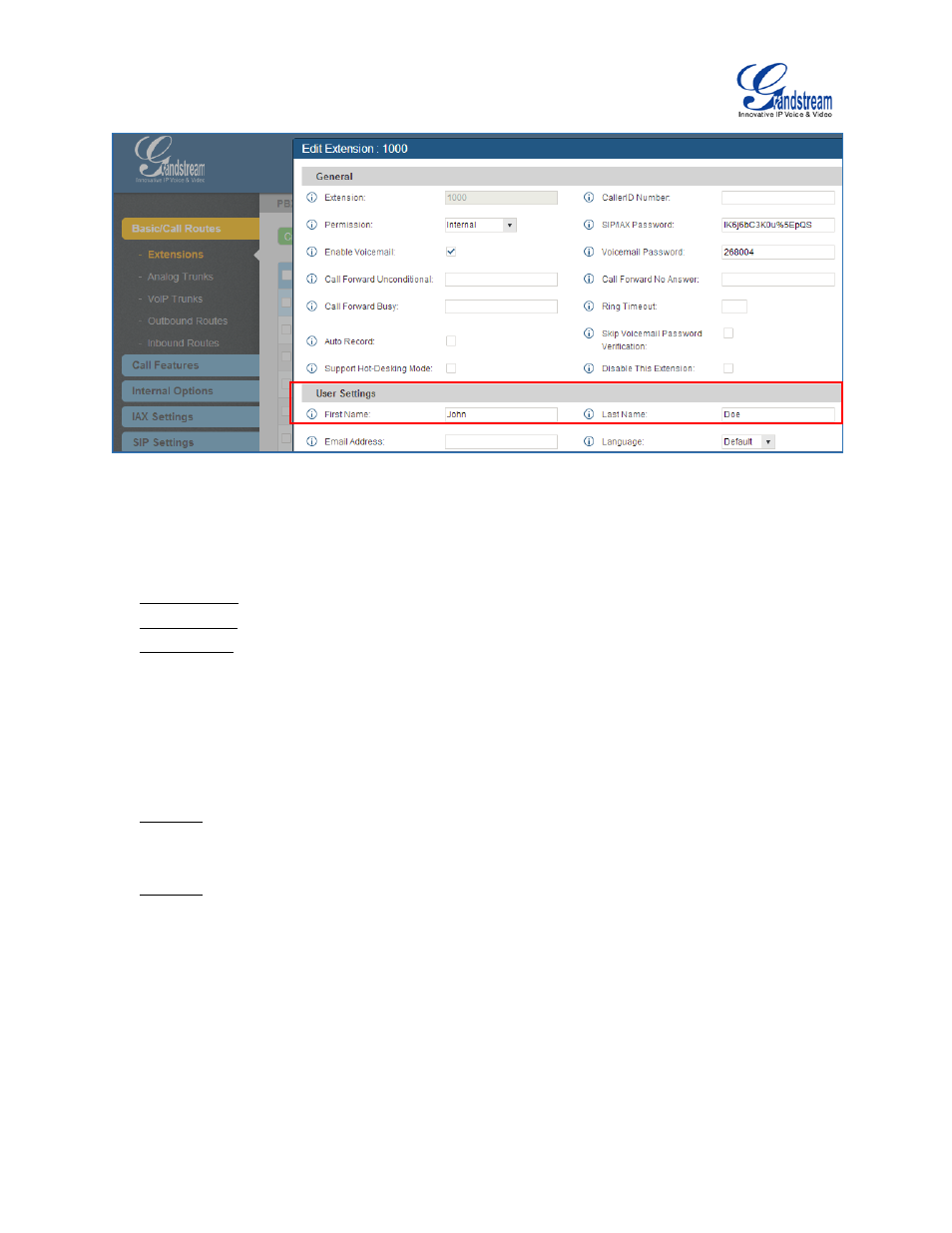 Grandstream UCM6100 User Manual for 1.0.9.25 User Manual | Page 239 / 306