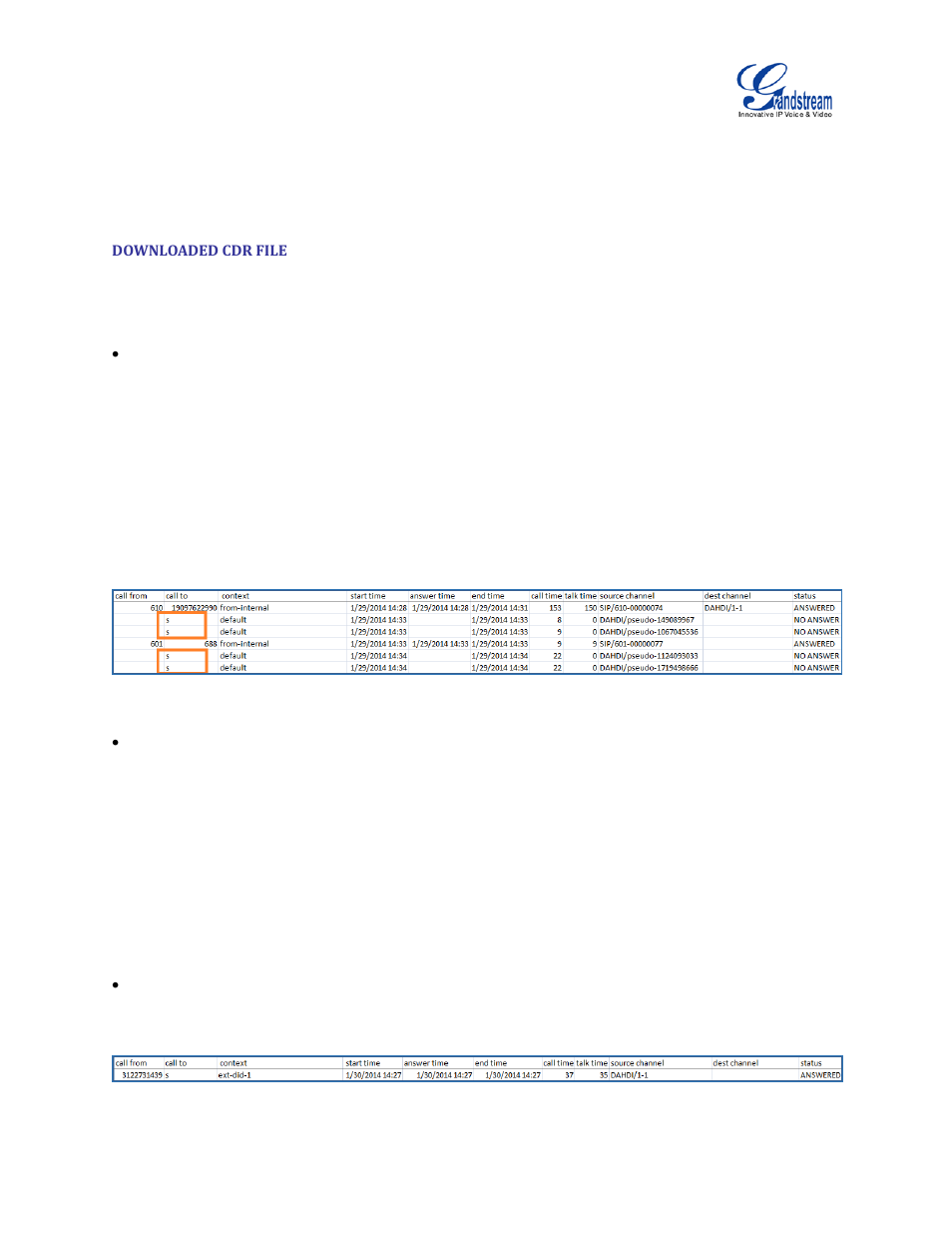 Downloaded cdr file | Grandstream UCM6100 User Manual for 1.0.9.25 User Manual | Page 283 / 306