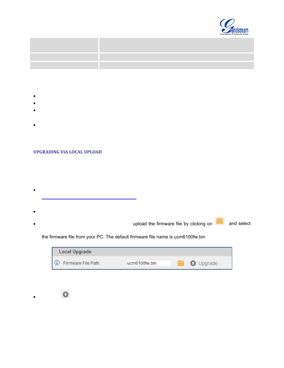 Upgrading via local upload, Figure 174: local upgrade | Grandstream UCM6100 User Manual for 1.0.9.25 User Manual | Page 289 / 306