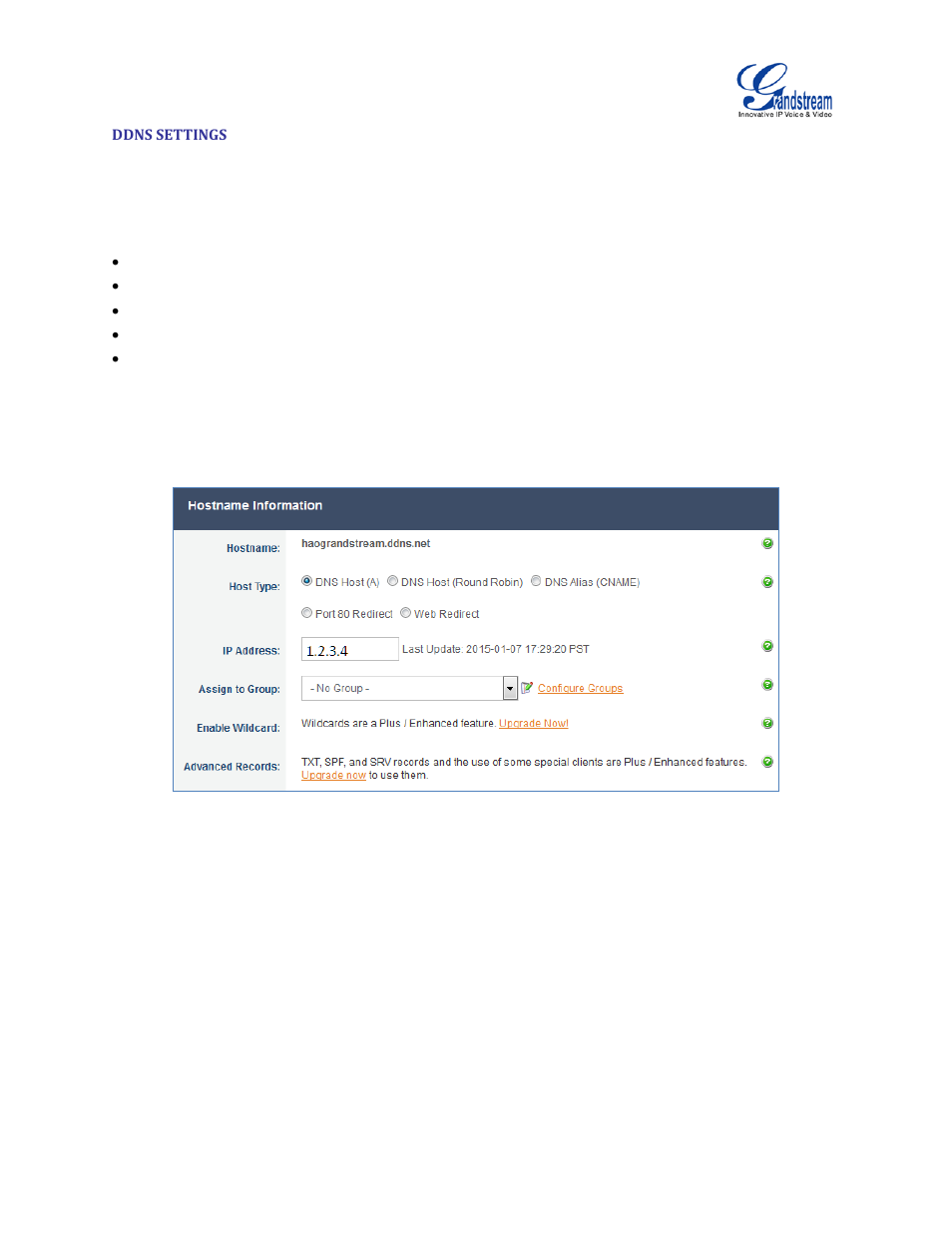 Ddns settings, Figure 31: register domain name on noip.com | Grandstream UCM6100 User Manual for 1.0.9.25 User Manual | Page 66 / 306