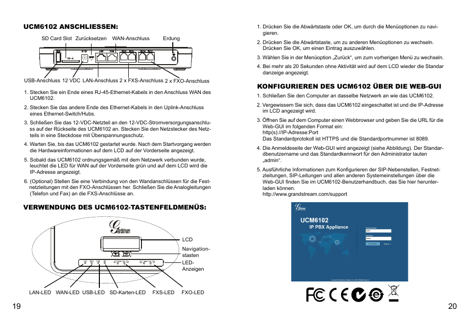 Grandstream UCM6102 Quick Installation Guide User Manual | Page 12 / 16