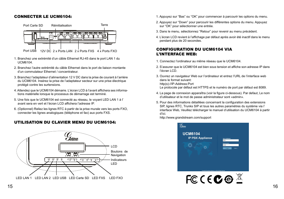 Grandstream UCM6104 Quick Installation Guide User Manual | Page 10 / 16