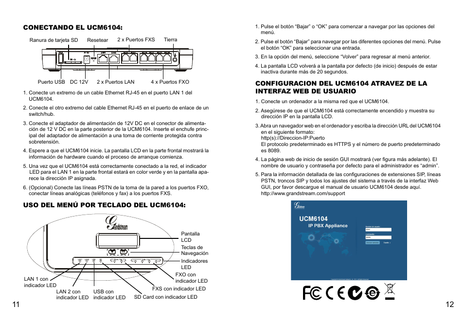 Grandstream UCM6104 Quick Installation Guide User Manual | Page 8 / 16