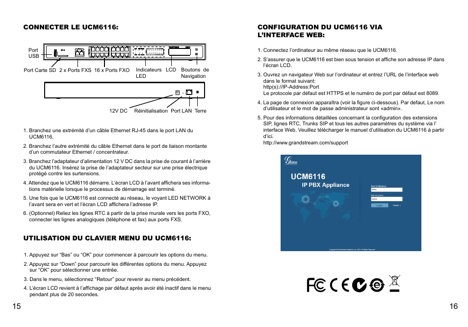 Grandstream UCM6116 Quick Installation Guide User Manual | Page 10 / 16