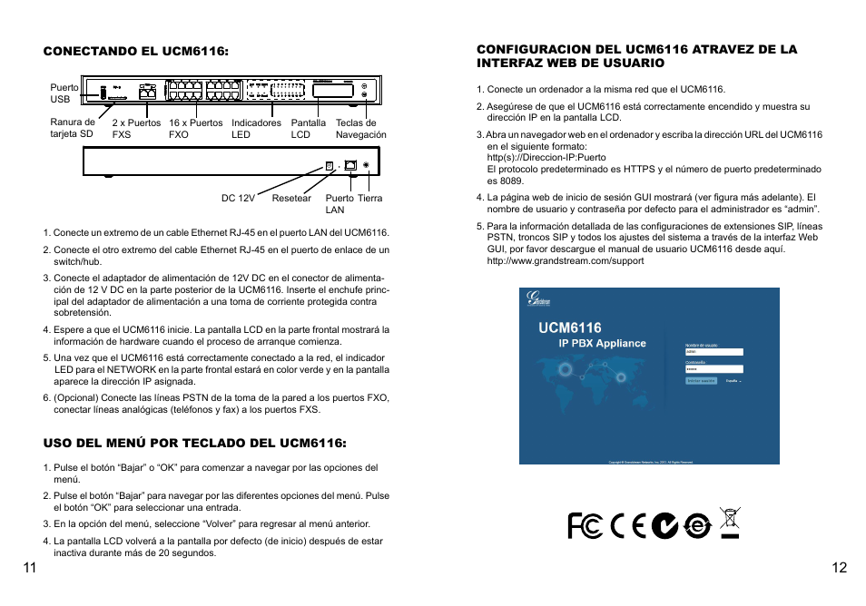 Grandstream UCM6116 Quick Installation Guide User Manual | Page 8 / 16
