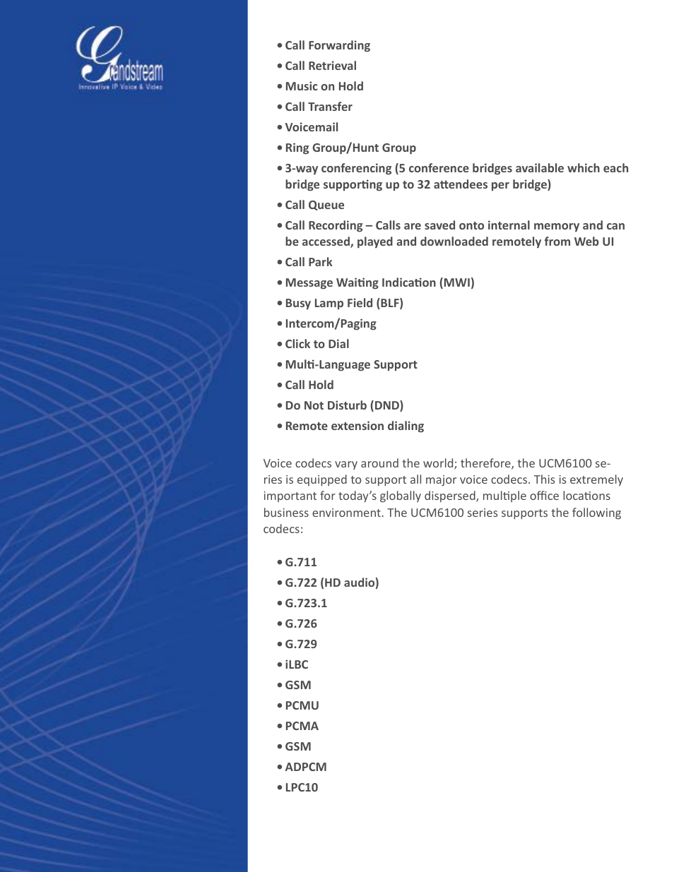 Grandstream UCM6100 series IP PBX Buyer's Guide User Manual | Page 9 / 15
