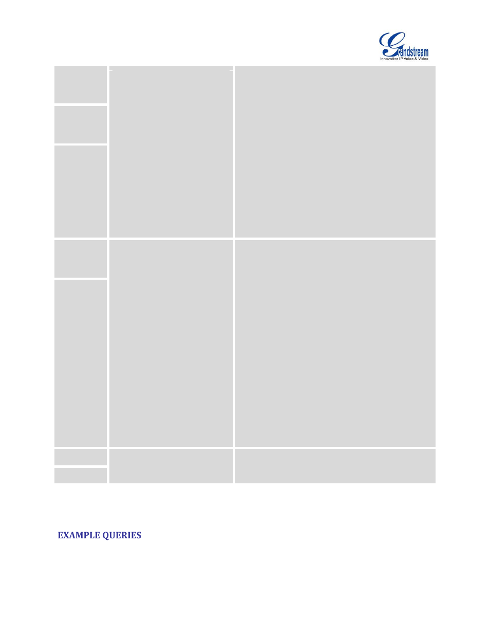 Example queries | Grandstream UCM6100 Series IP PBX Appliance CDR API Guide User Manual | Page 11 / 18