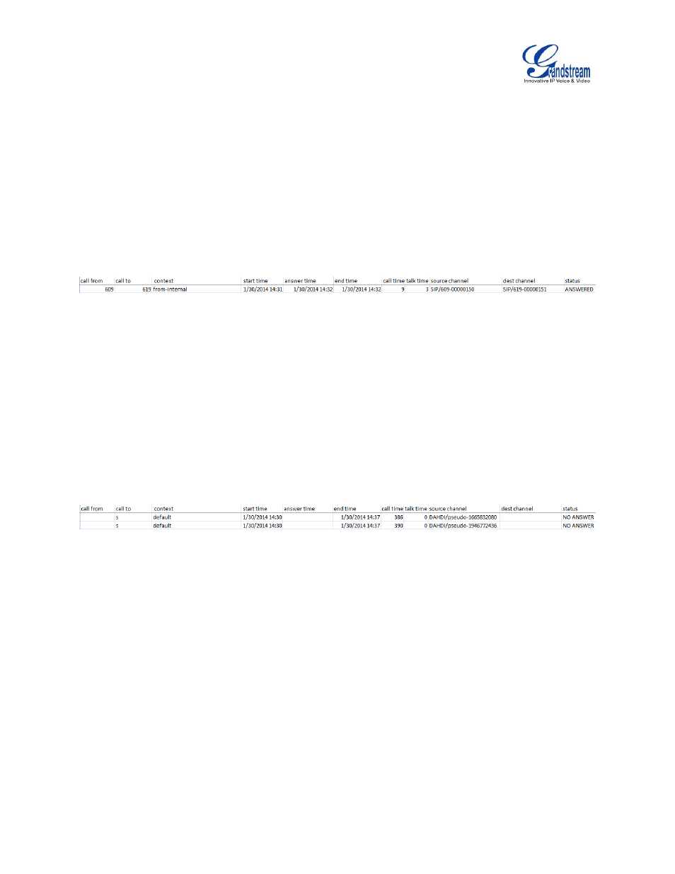 Grandstream UCM6100 Series IP PBX Appliance CDR API Guide User Manual | Page 8 / 18