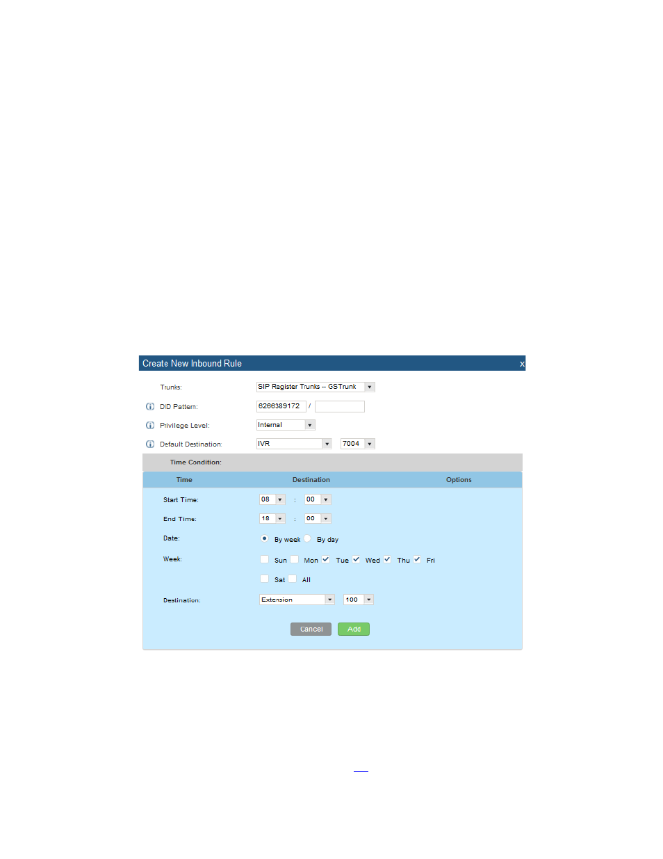 Setup inbound route, Figure 26: routes – create inbound route | Grandstream UCM6100 series Initial Setup Guide User Manual | Page 21 / 21
