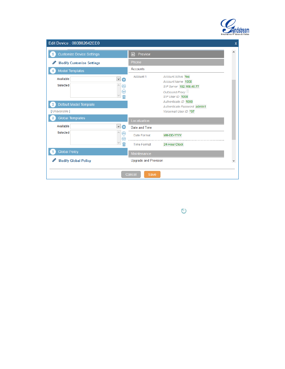 Figure 73: zero config sample - device preview 3 | Grandstream UCM6510 User Manual User Manual | Page 111 / 314