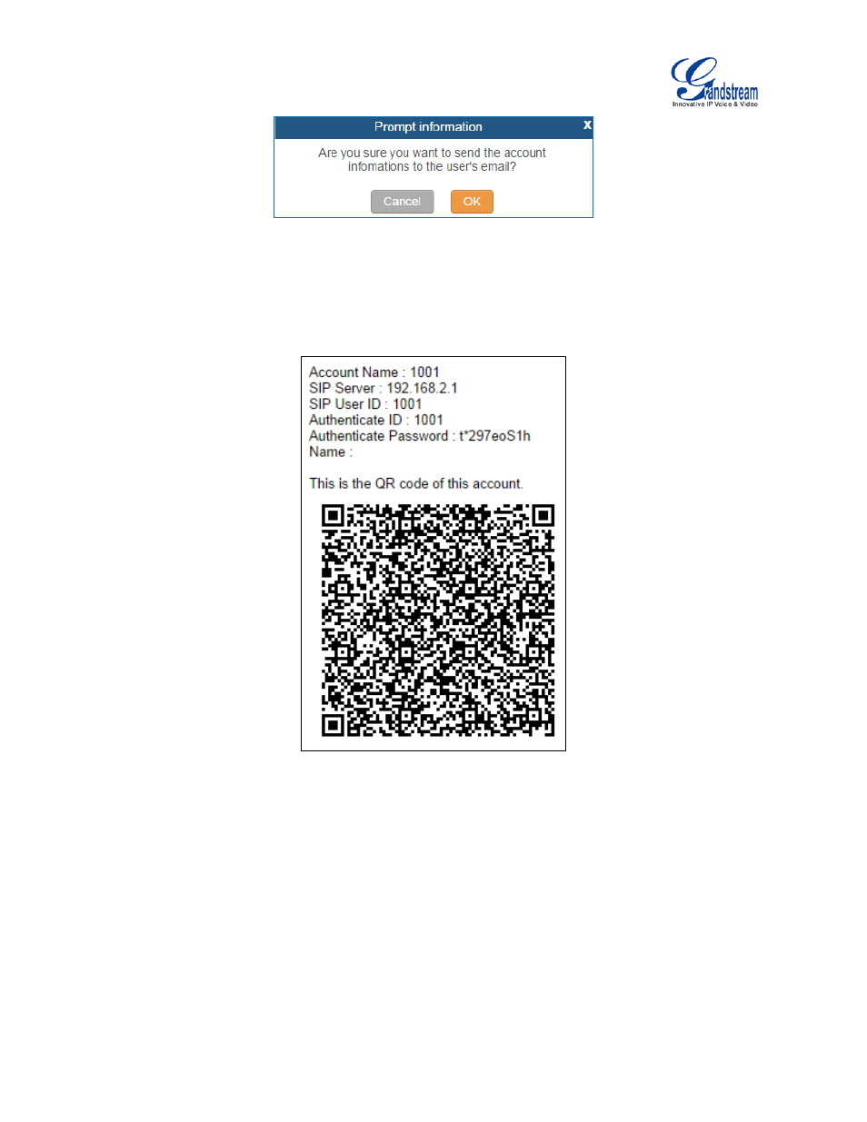 Figure 78: email to user: prompt information | Grandstream UCM6510 User Manual User Manual | Page 136 / 314