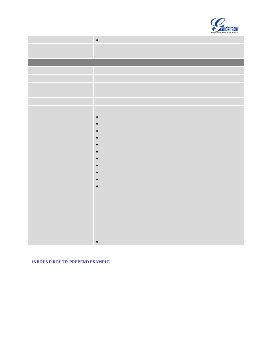 Inbound route: prepend example | Grandstream UCM6510 User Manual User Manual | Page 185 / 314