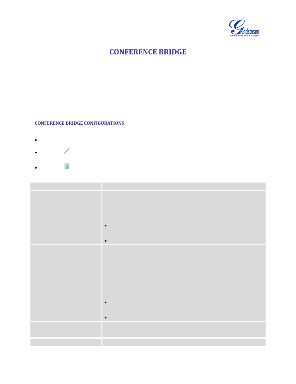 Conference bridge, Conference bridge configurations | Grandstream UCM6510 User Manual User Manual | Page 188 / 314