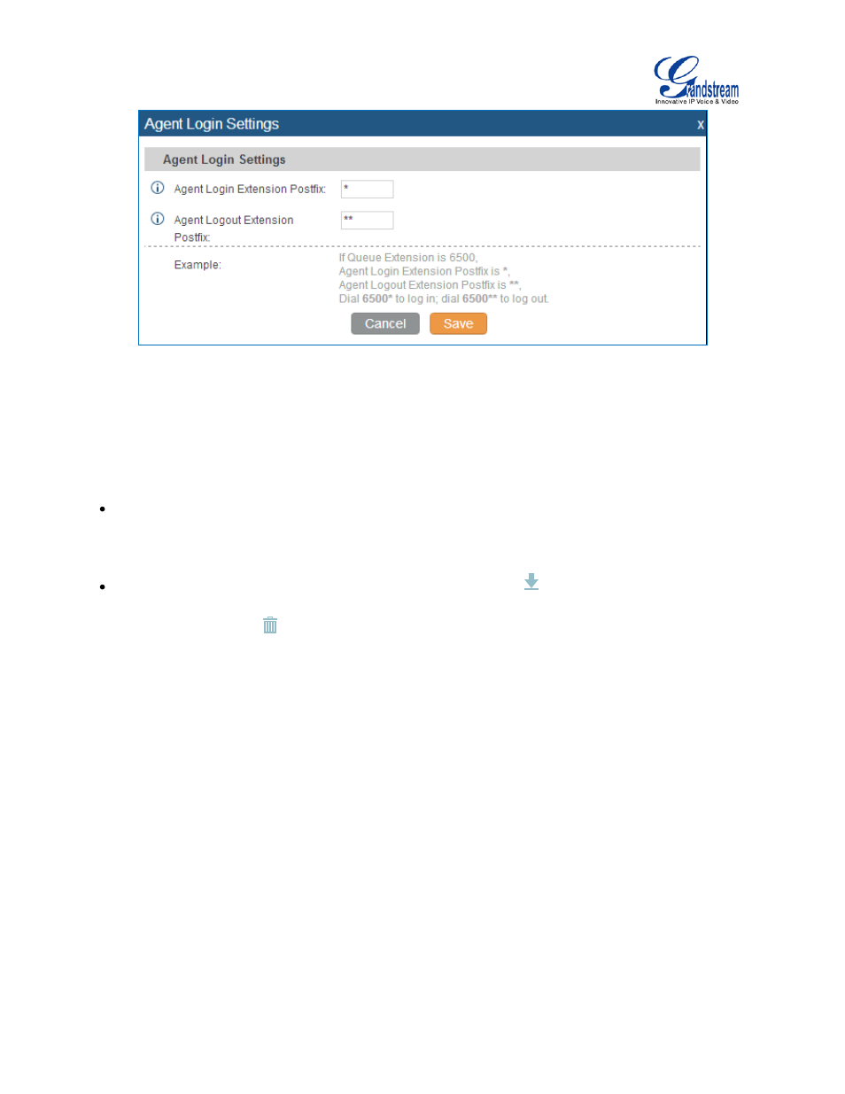 Figure 118: agent login settings | Grandstream UCM6510 User Manual User Manual | Page 217 / 314