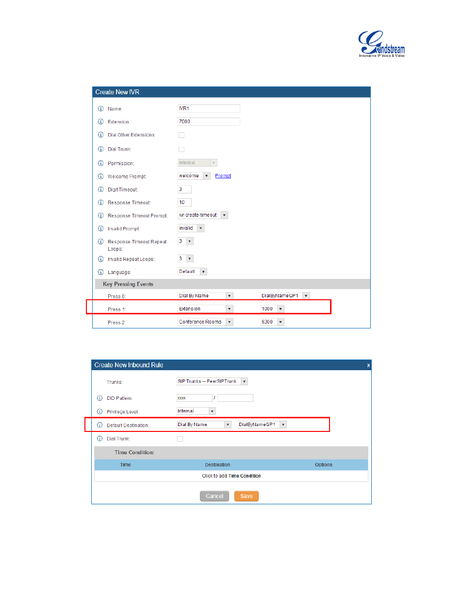 Figure 137: dial by name group in inbound route | Grandstream UCM6510 User Manual User Manual | Page 243 / 314