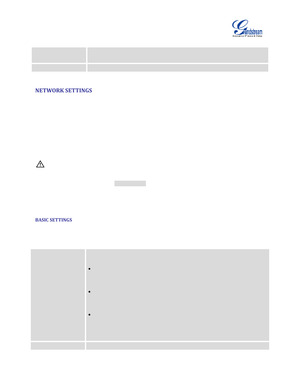 Network settings, Basic settings, Table 7: change binding email option | Table 8: ucm6510 network settings->basic settings | Grandstream UCM6510 User Manual User Manual | Page 45 / 314