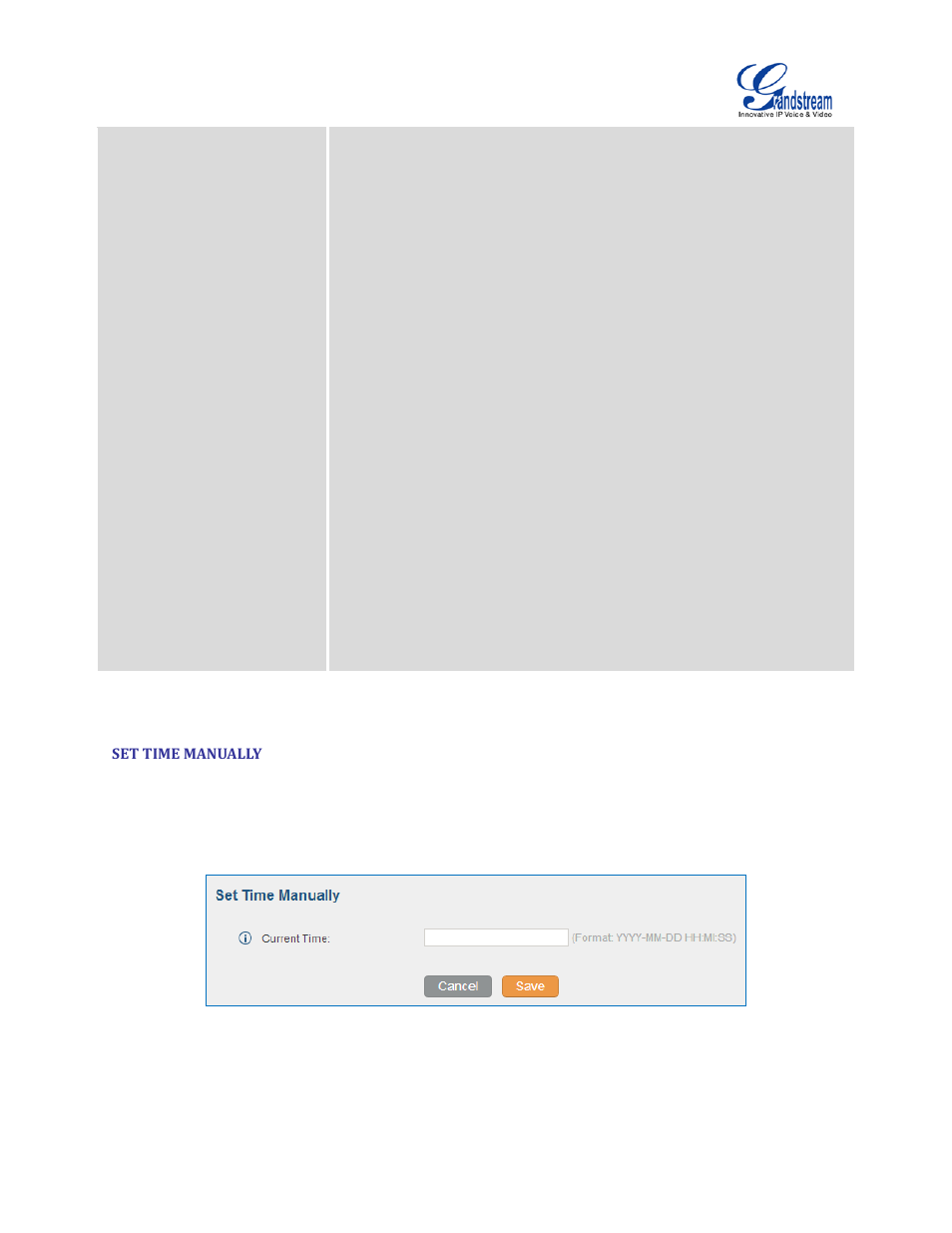 Set time manually, Figure 44: set time manually | Grandstream UCM6510 User Manual User Manual | Page 73 / 314