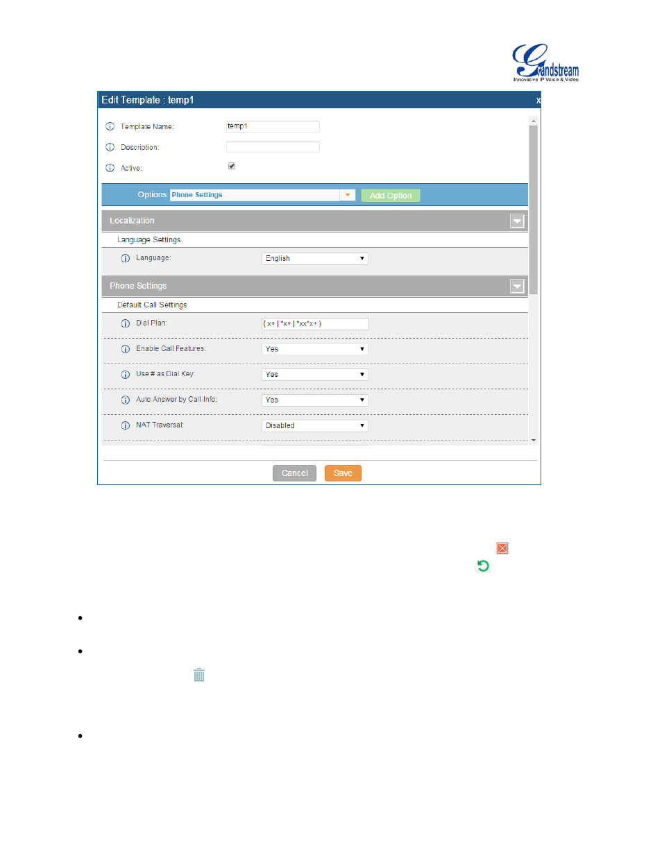 Figure 59: edit global template | Grandstream UCM6510 User Manual User Manual | Page 96 / 314