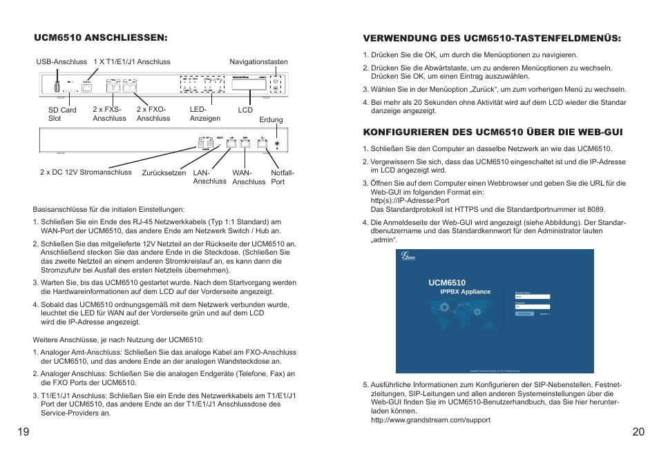 Grandstream UCM6510 Quick Installation Guide User Manual | Page 12 / 20