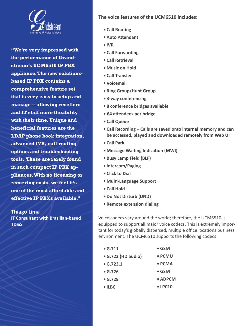 Grandstream UCM6510 Buyer's Guide User Manual | Page 10 / 17