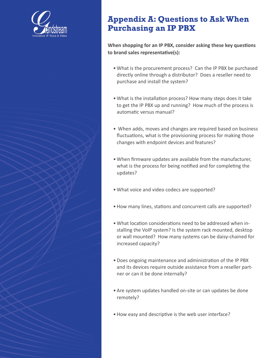 Grandstream UCM6510 Buyer's Guide User Manual | Page 16 / 17