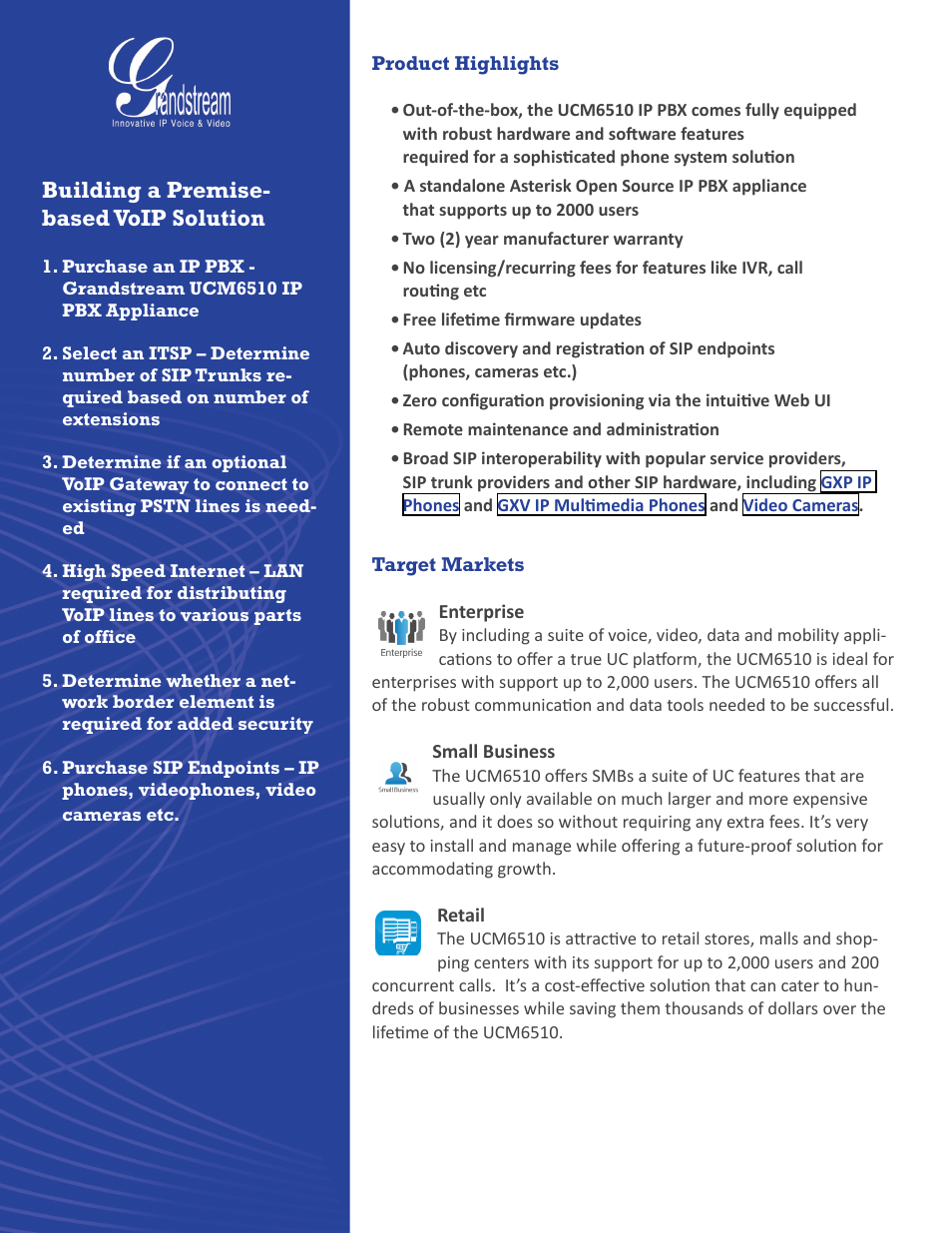 Building a premise- based voip solution | Grandstream UCM6510 Buyer's Guide User Manual | Page 5 / 17