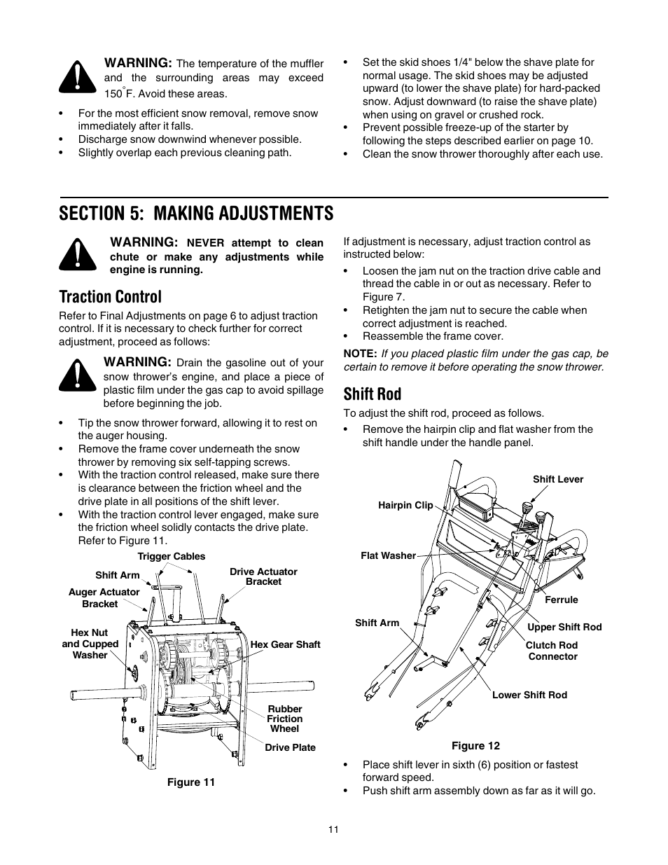 Traction control, Shift rod | Cub Cadet 1345 SWE User Manual | Page 11 / 28