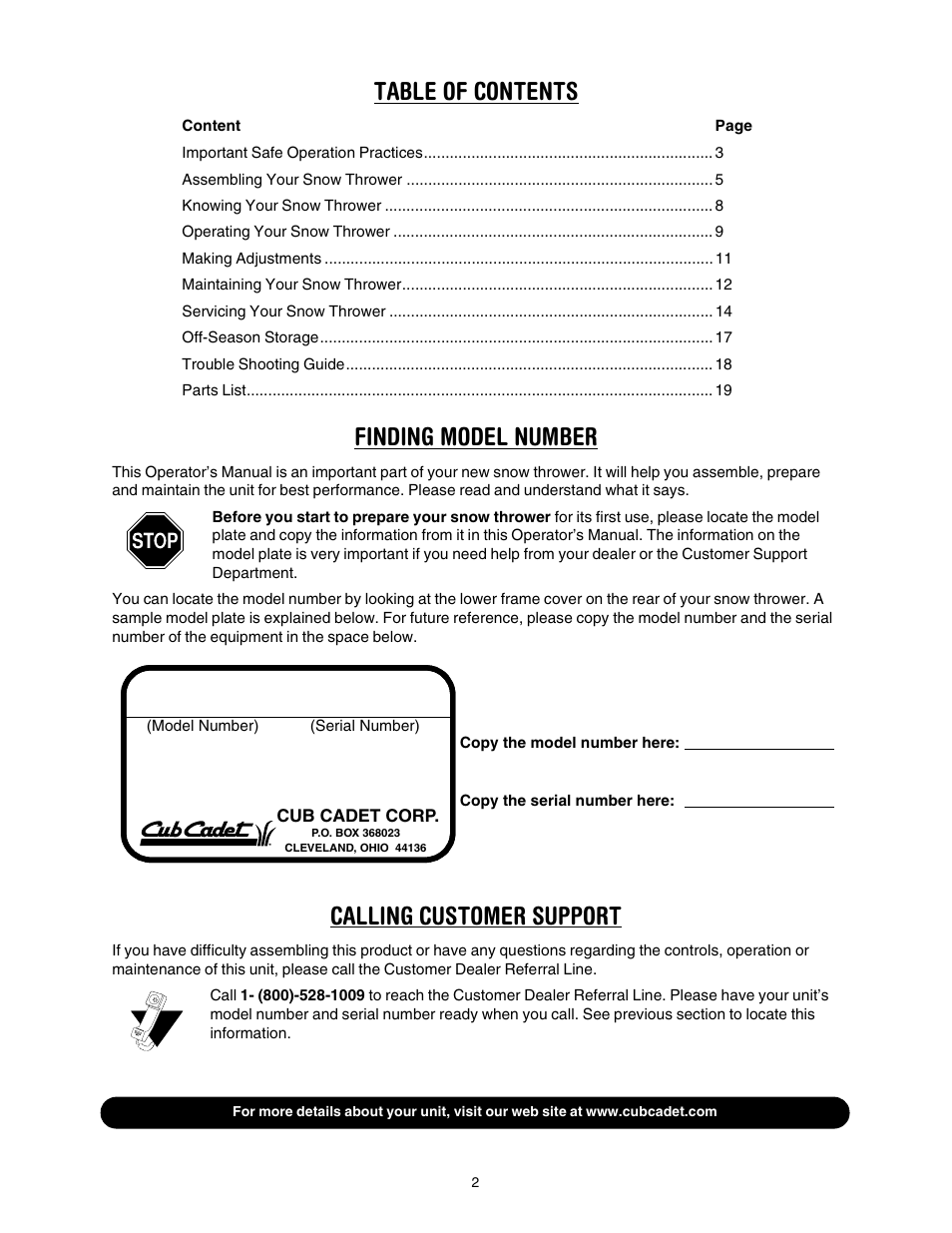 Cub Cadet 1345 SWE User Manual | Page 2 / 28