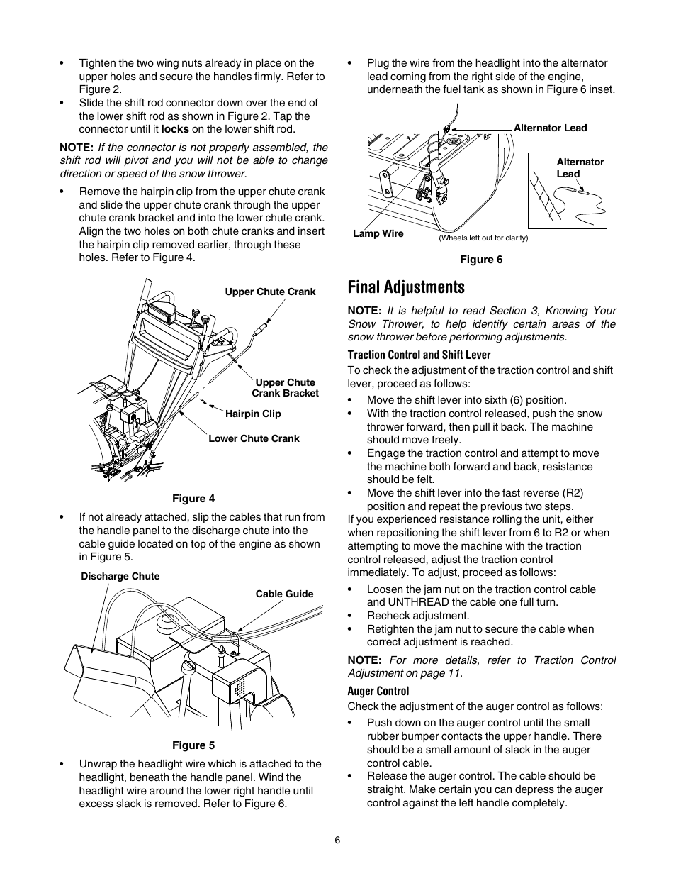 Final adjustments | Cub Cadet 1345 SWE User Manual | Page 6 / 28