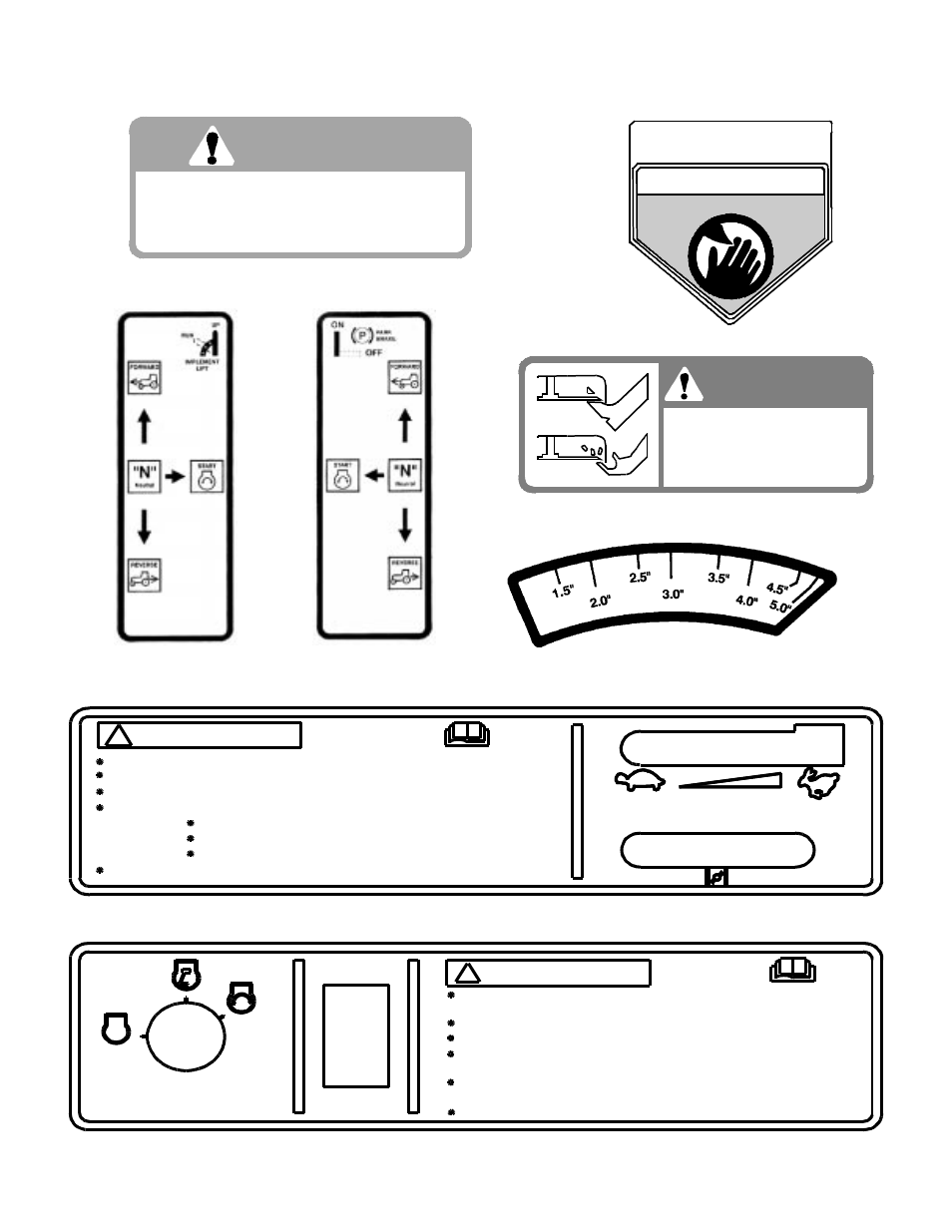 Warning shield missing do not operate, Danger, Safety decals and labels | Warning | Cub Cadet 23HP User Manual | Page 6 / 28