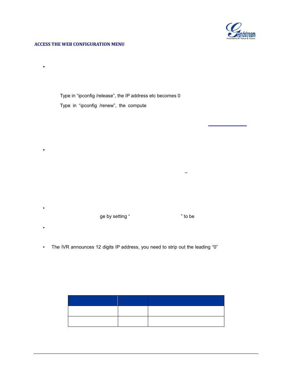 Access the web configuration menu | Grandstream HT503 User Manual User Manual | Page 32 / 66