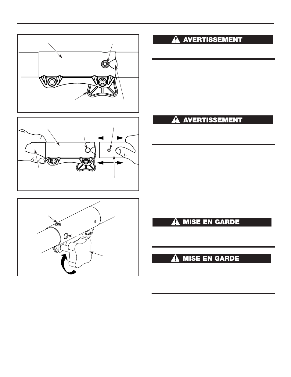 Fonctionnement (suite), Fonctionnement du ez-link, Retrait de l'accessoire de coupe ou autre | Installation de l'accessoire de coupe ou autre | Cub Cadet CC2025 User Manual | Page 34 / 72