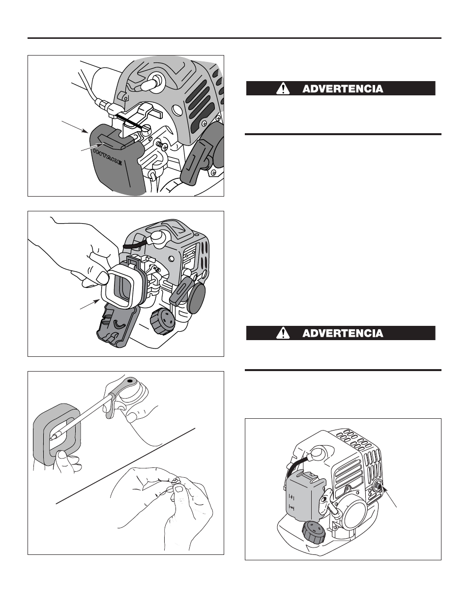 Mantenimiento (continuación), Mantenimiento de filtro de aire, Mantenimiento del parachispas | Cub Cadet CC2025 User Manual | Page 63 / 72