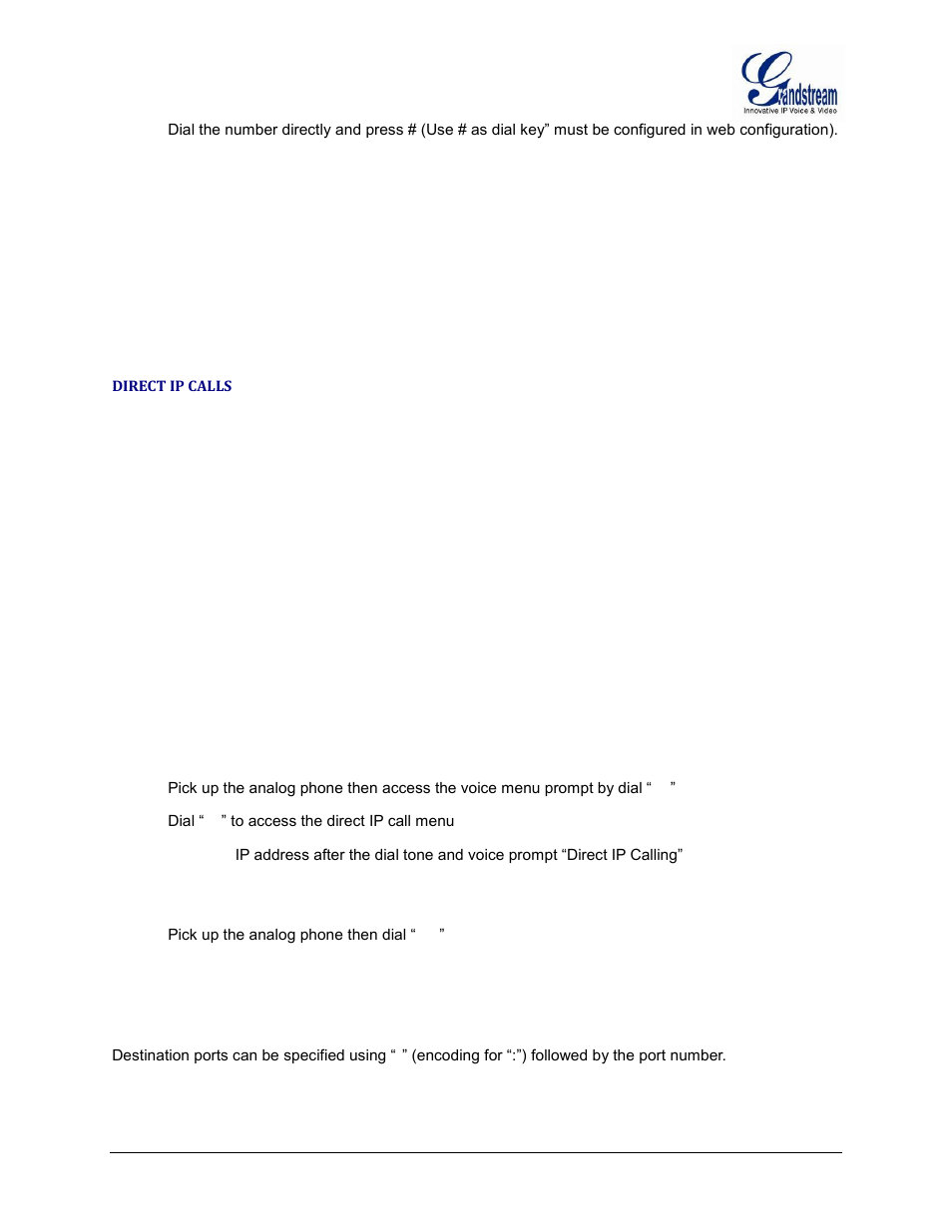 Direct ip calls | Grandstream HT502 User Manual User Manual | Page 21 / 56